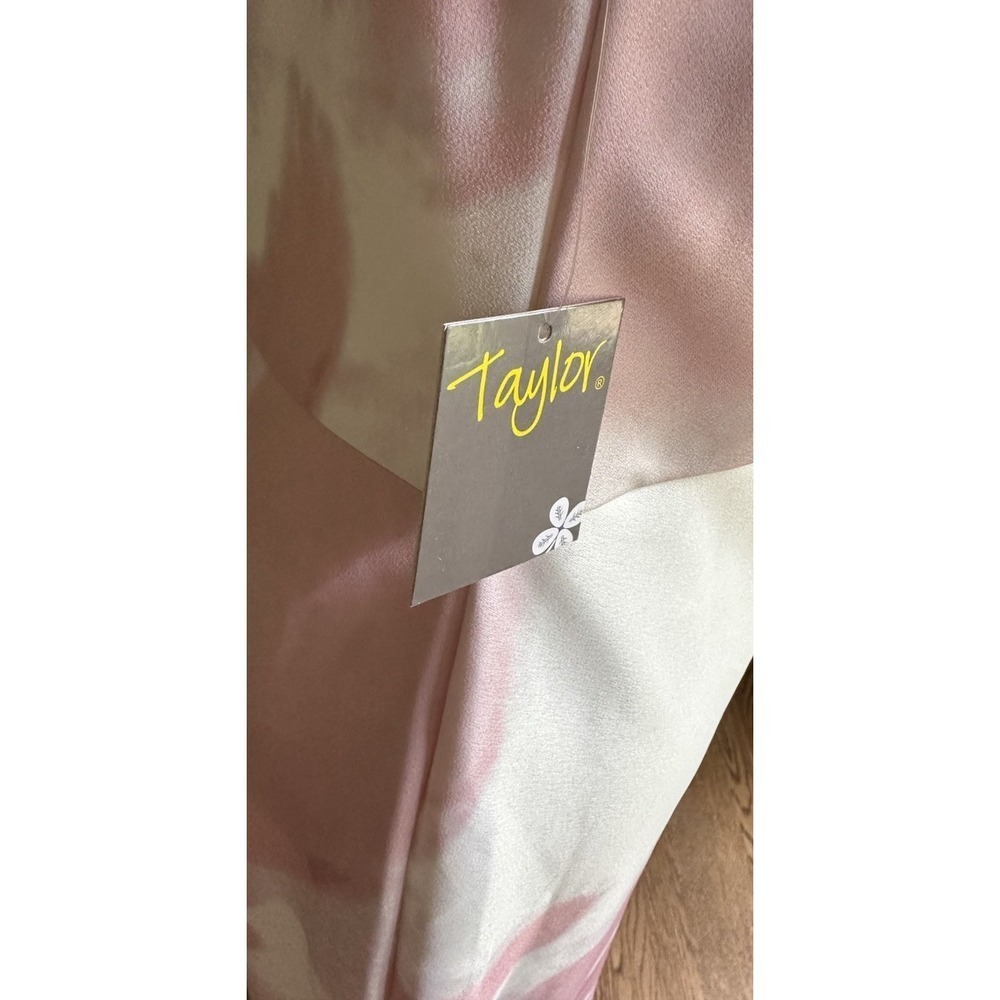 Taylor Cowl Neck Printed Satin Slip Dress Pink White Size 10 Midi Satin NWT - Picture 11 of 11